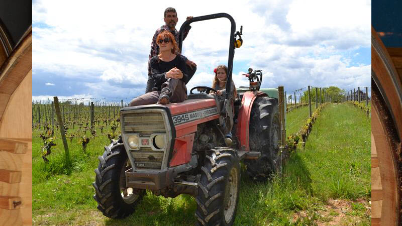 Sur le tracteur