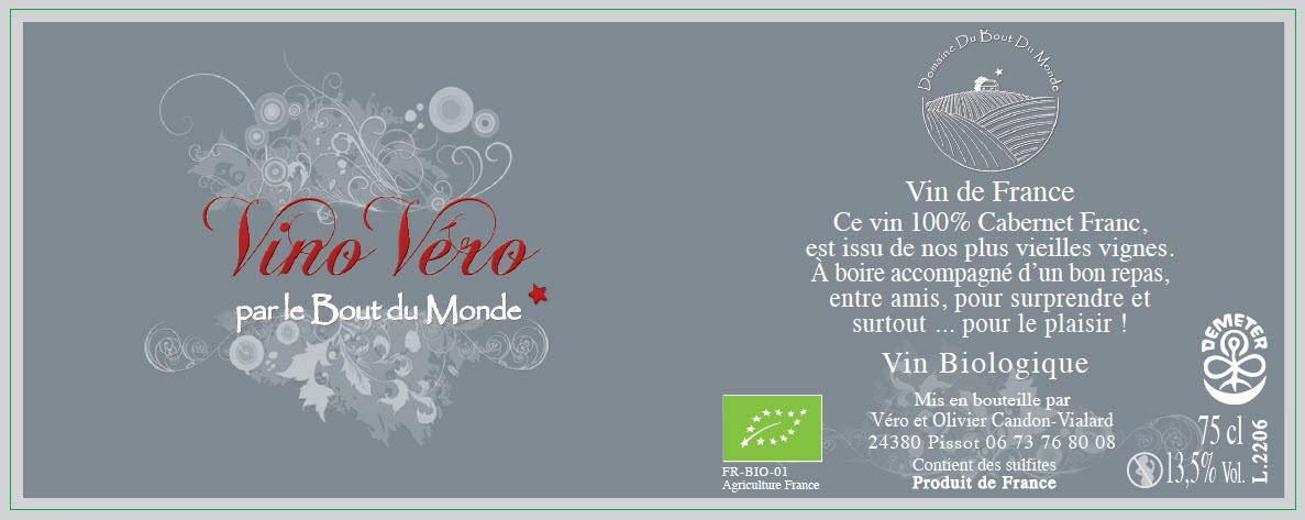 Etiquette Vino Véro rouge 2022