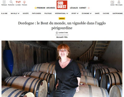 04 - UN VIGNOBLE DANS L'AGGLO - ARTICLE DU SUD-OUEST (mars 2022)