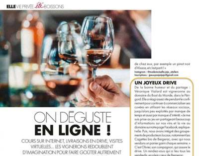 08 - ON DÉGUSTE EN LIGNE - ARTICLE DU MAGAZINE ELLE (juillet 2020)